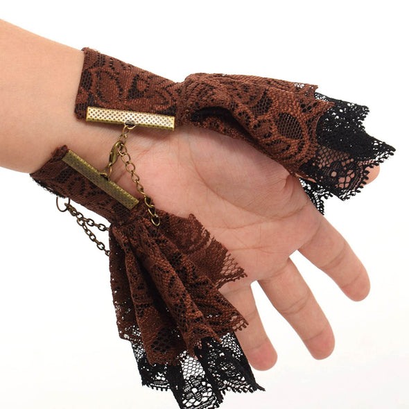 Lily Steampunk Wrist Cuff / Bracelet with Butterfly Gears Decoration