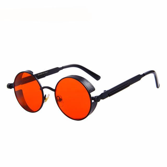 Large Roung Frame Smoke Lense Sunglasses - Black