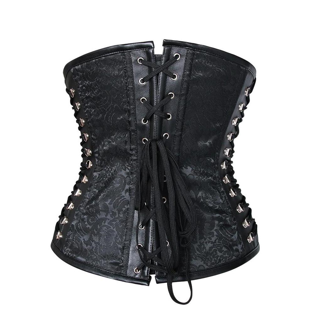 Angelica Gothic Industrial Black Underbust Corset with Side
