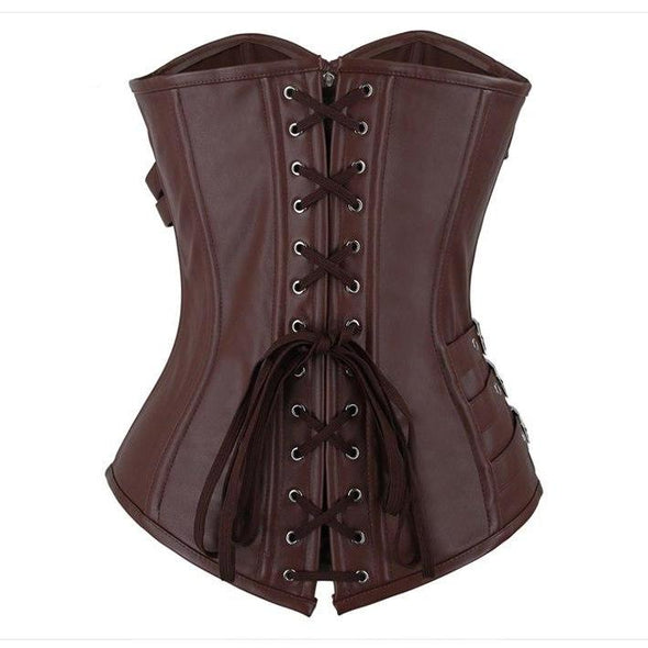 "Sheena" Industrial Gothik PU Leather Overbust Corset